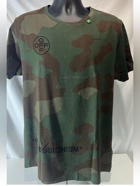OFF-WHITE IMPRESSIONISM Camouflage Short sleeve T-shirt L OMAA027R19185016 mens